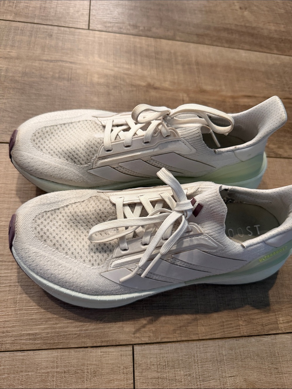 adidas White and Light Gray ultra boost 5x size 9.5 woman